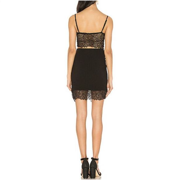 Free People Va Va Voom 2 Piece Set Black lace trim - Picture 2 of 2